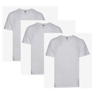 New CSG (3 Pack) Men's SIZE SMALL White Basic Vee V-Neck T-Shirt 1800202